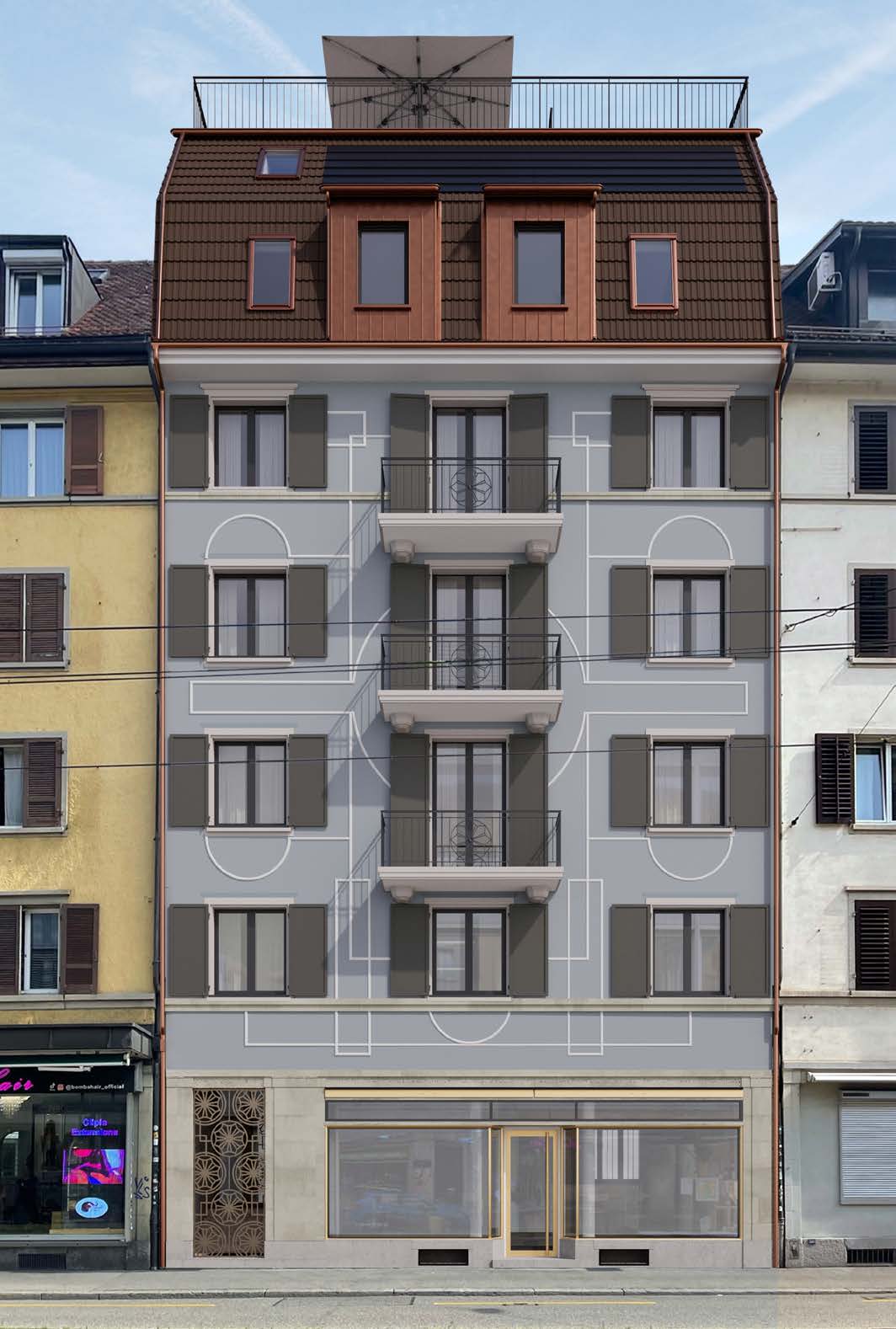 La Linea — Fassade Badenerstrasse 276, Zürich