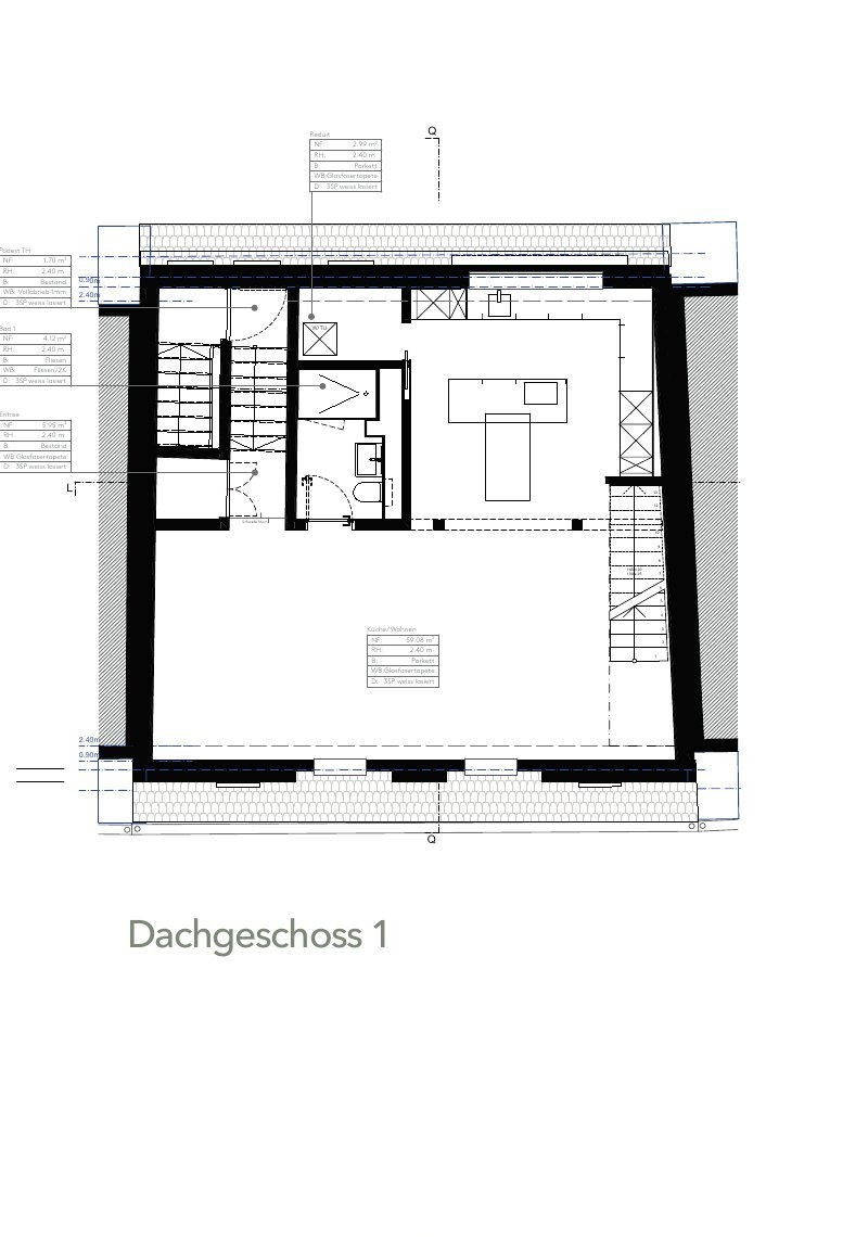 Grundriss Attika Loft · Dachgeschoss 1+2
